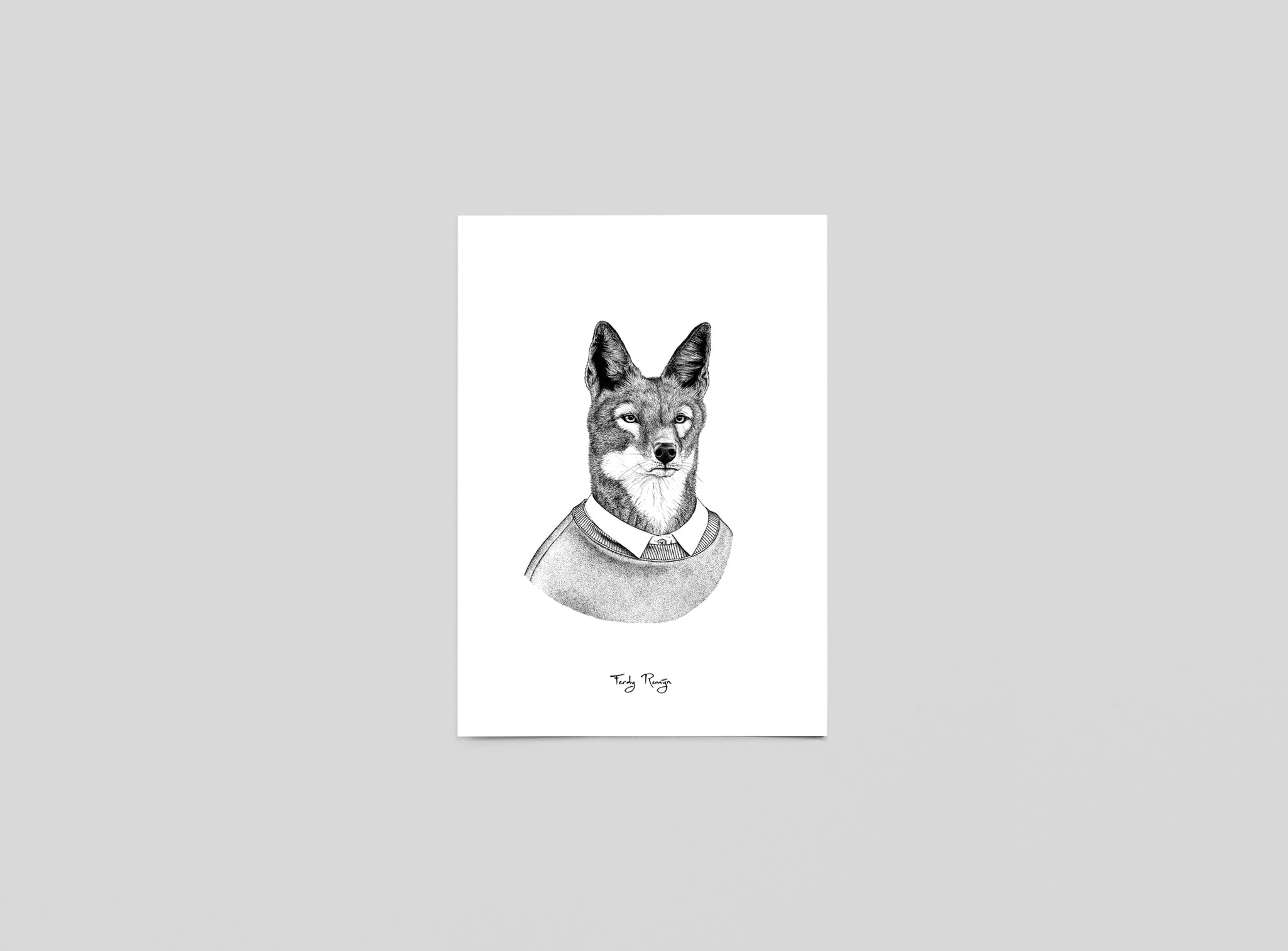 Postkaart 'Ethiopische Wolf'